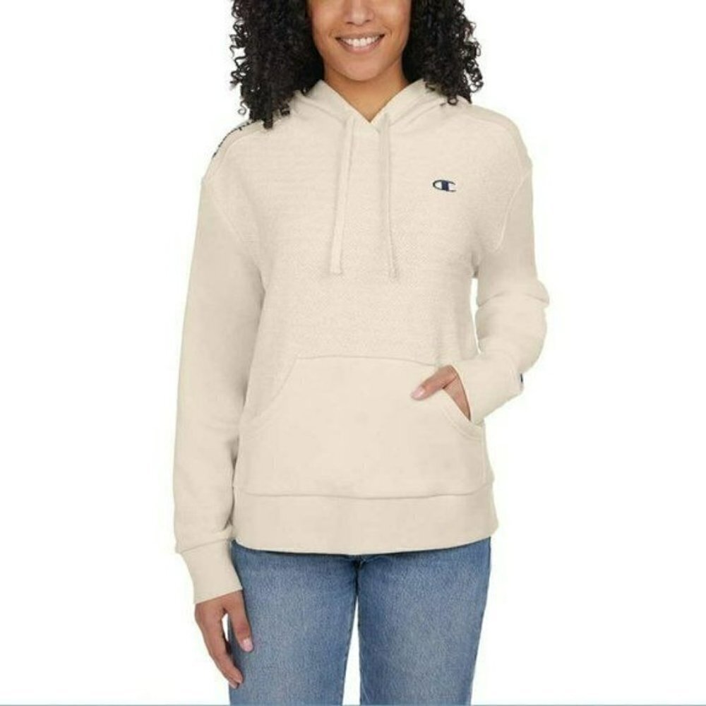 NWT Champion Women's Kangaroo Pocket Herringbone Cotton Blend Hoodie